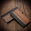 Bamboo Wood Leather Flip Mobile Phone Case For iPhone 7 7 Plus Natural Wood Card Slot Stand Protector Cover For iPhone7 7Plus - besttravelaccessories