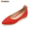 ASUMER 2018 New women shoes pointed toe shallow single shoes soft leather big size 33-45 flats four seasons contracted - besttravelaccessories