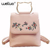 WELLVO Design Cat' hand Women Backpack Embroidery Casual School Bags For Teenager Girls Quality Female Travel Back Packs XA622B - besttravelaccessories